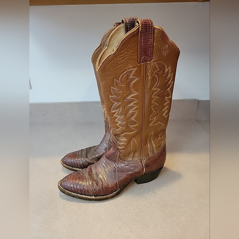 Bona Allen Cowboy Original Boots Brown Leather Mens 7.5 D Western